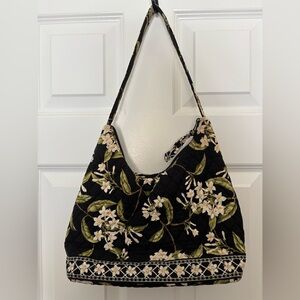 Vera Bradley Floral Black Quilted Women's Bag
